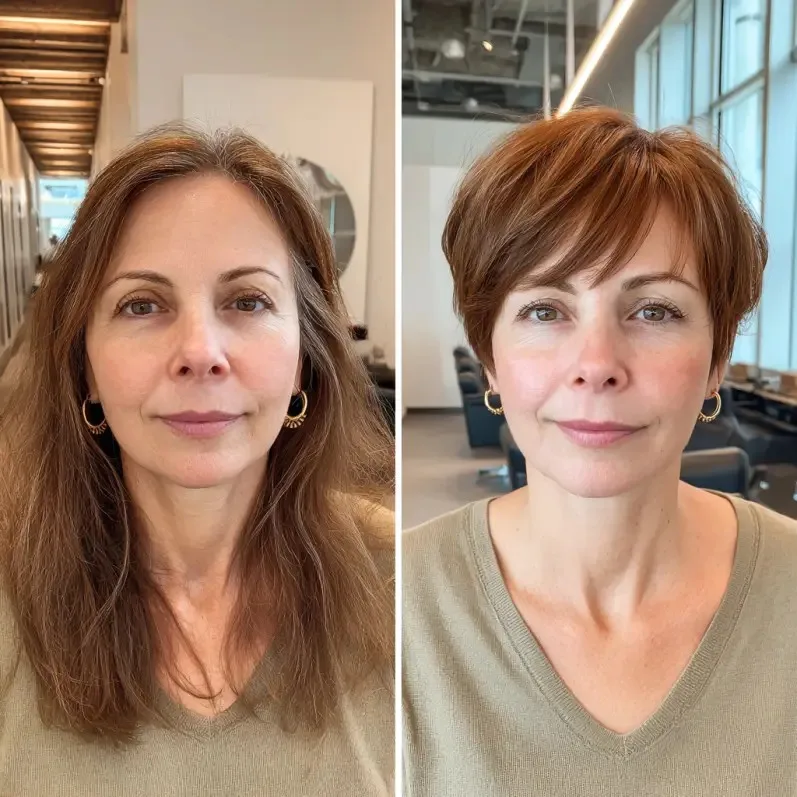 Modern Textured Crop with Long Bangs