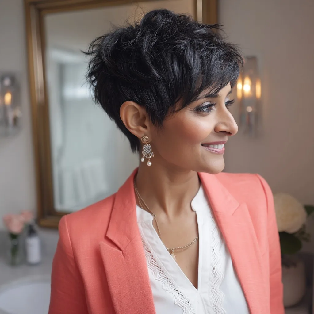Modern Textured Long Pixie Cut with Soft Layers