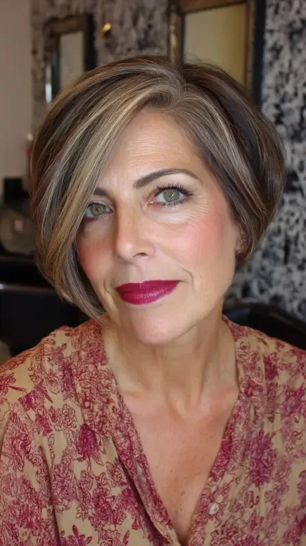 Modern Textured Micro Bob with Highlights