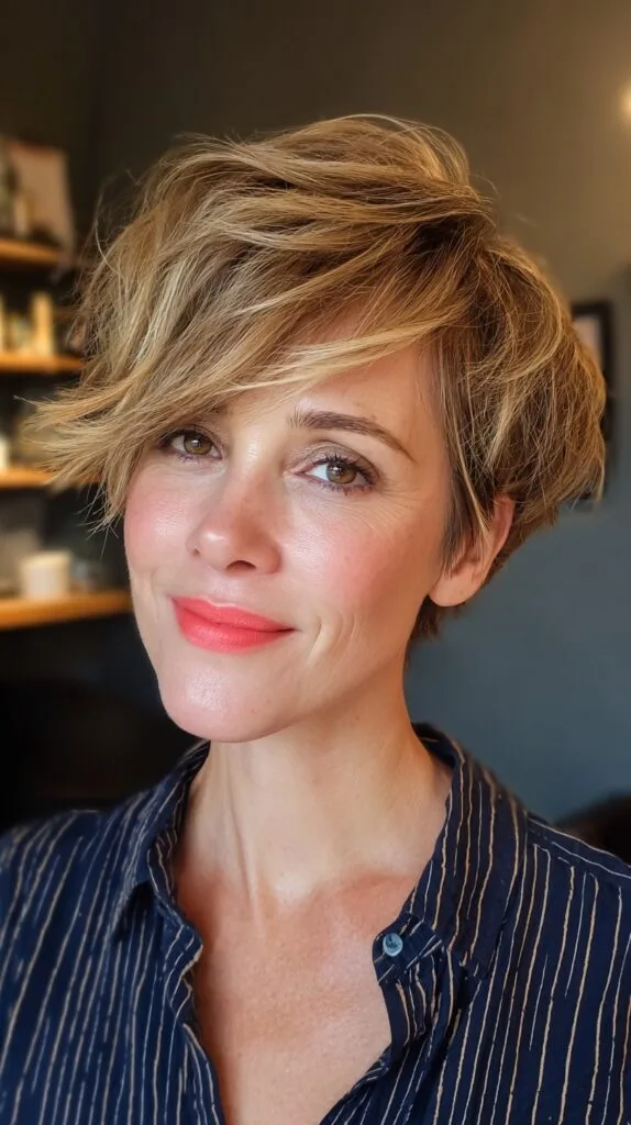 Modern Textured Pixie with Soft Layers