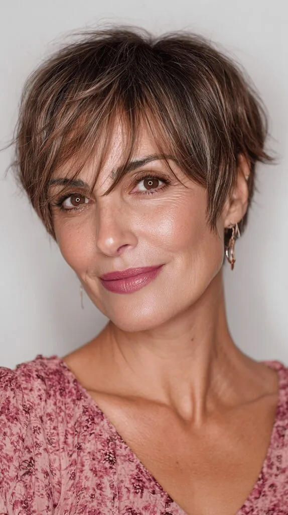Modern Textured Short Pixie with Subtle Highlights