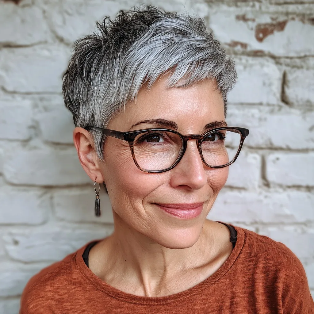 Modern Textured Side-Swept Pixie with Subtle Layers