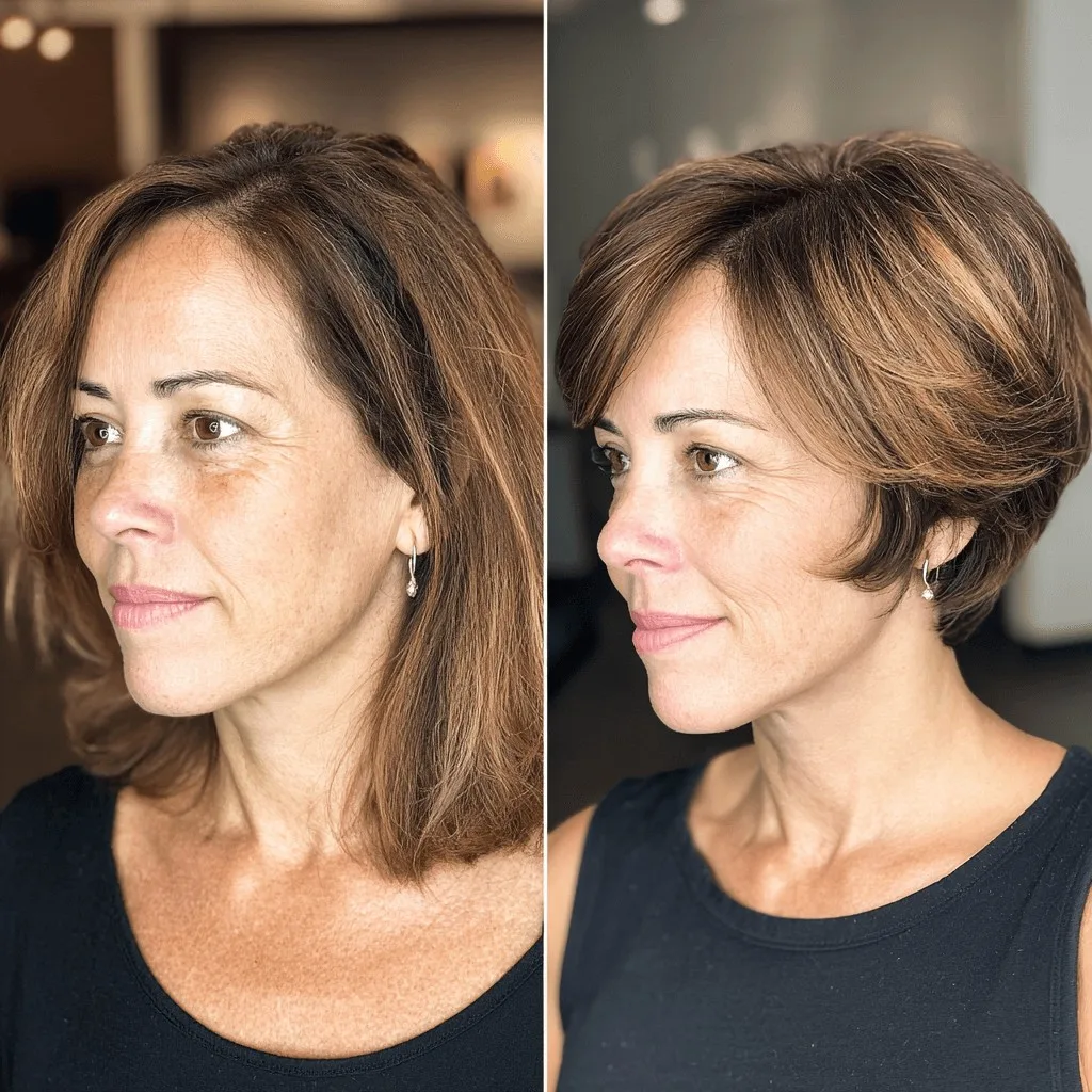 Modern Textured Stacked Cut with Warm Highlights