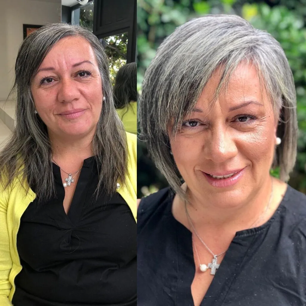 Modern Wedge Cut with a Side Fringe for Senior Women