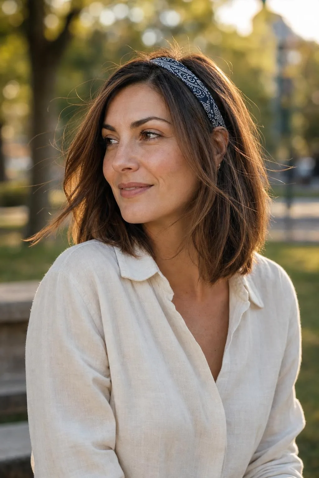 Navy Bandana Headband Chic