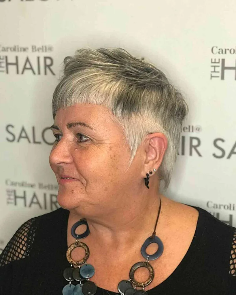 pixie cut with bangs for women over 60
