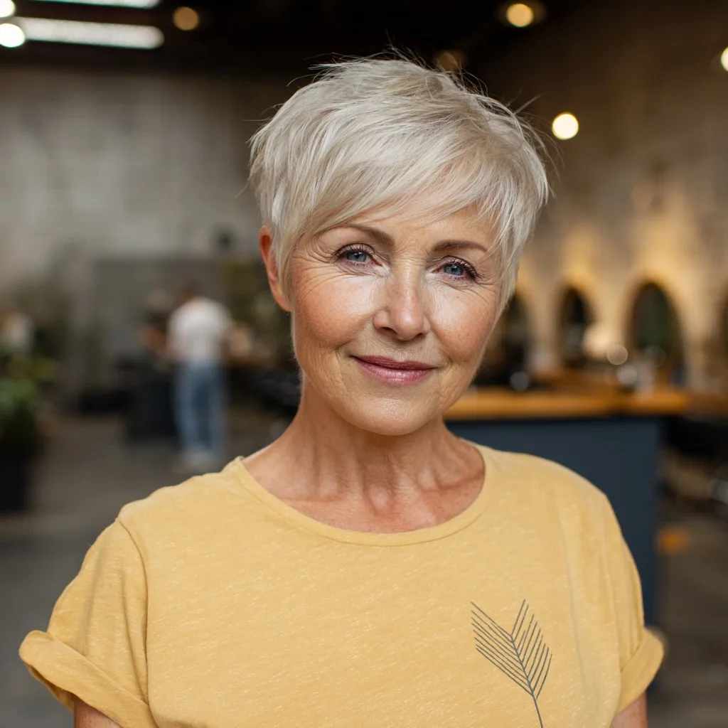 Playful Light Blonde Pixie with Textured Layers