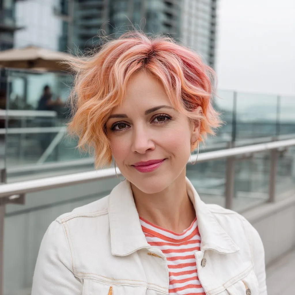 Playful Long Pixie Cut with Soft Curls
