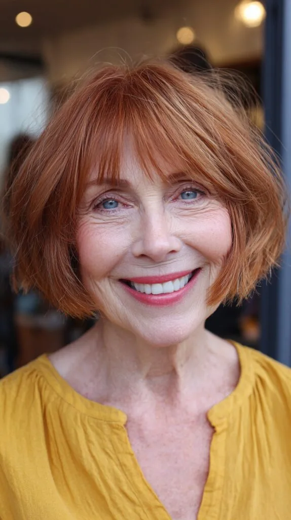 Playful Textured Bob with Face-Framing Fringe