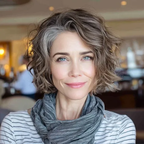 Playful Textured Bob with Natural Waves