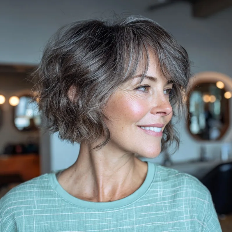 Playful Textured Bob with Subtle Bangs
