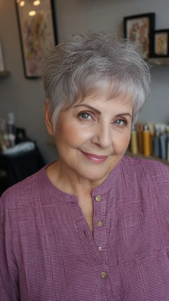 Playful Textured Pixie Cut with Soft Waves