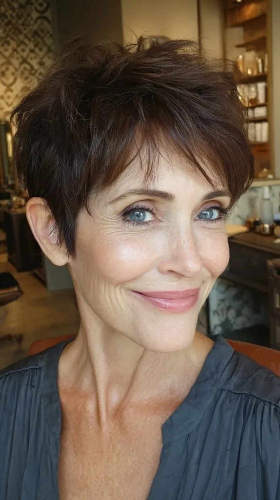 Playful Textured Pixie with Deep Side Part