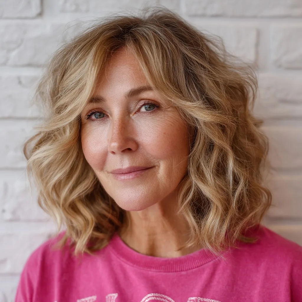 Playful Textured Shoulder-Length Waves