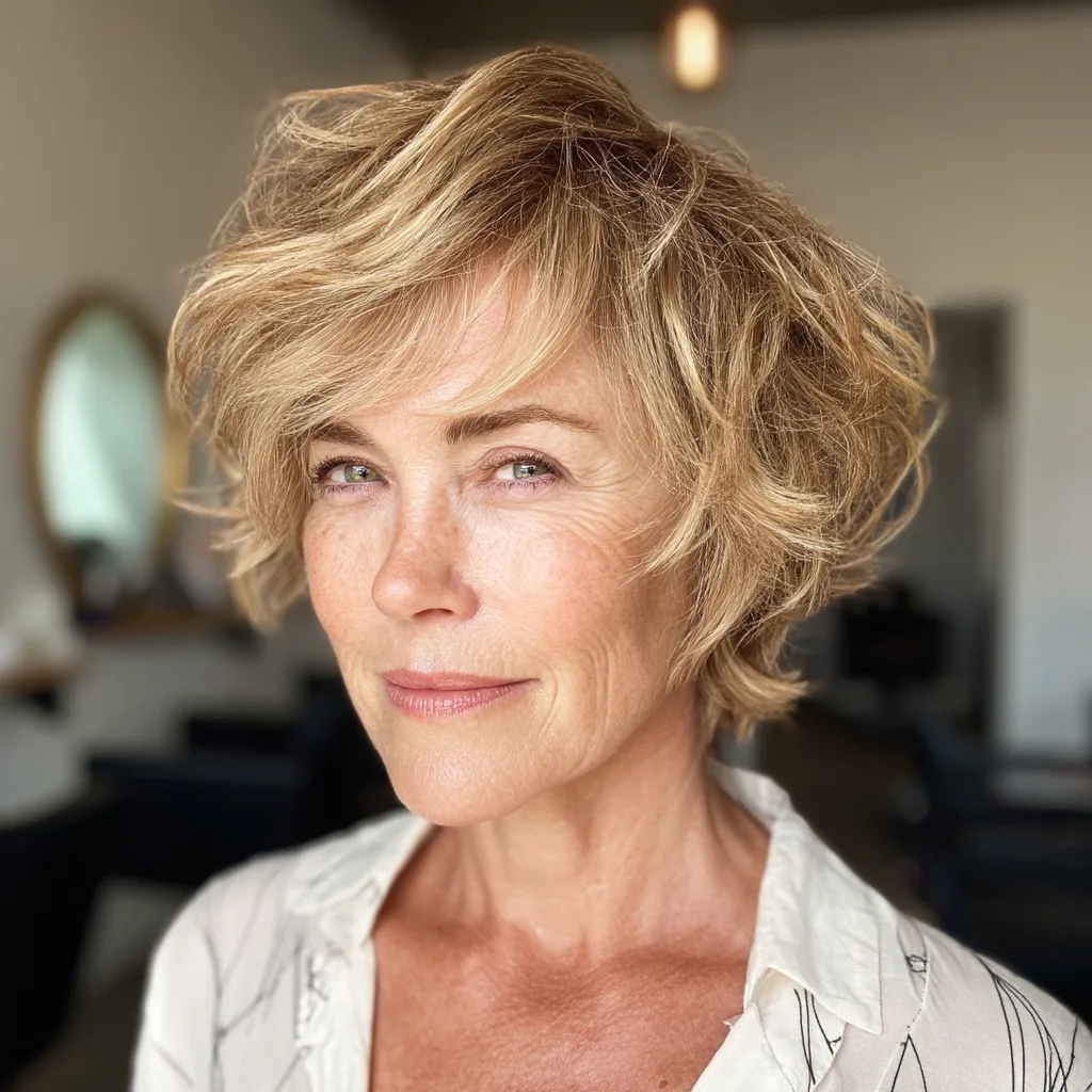 Playful Tousled Short Cut with Soft Waves
