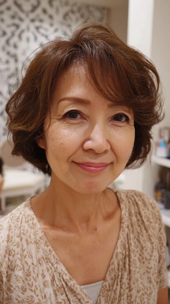 Playful Volume with Soft Curls for Mature Women