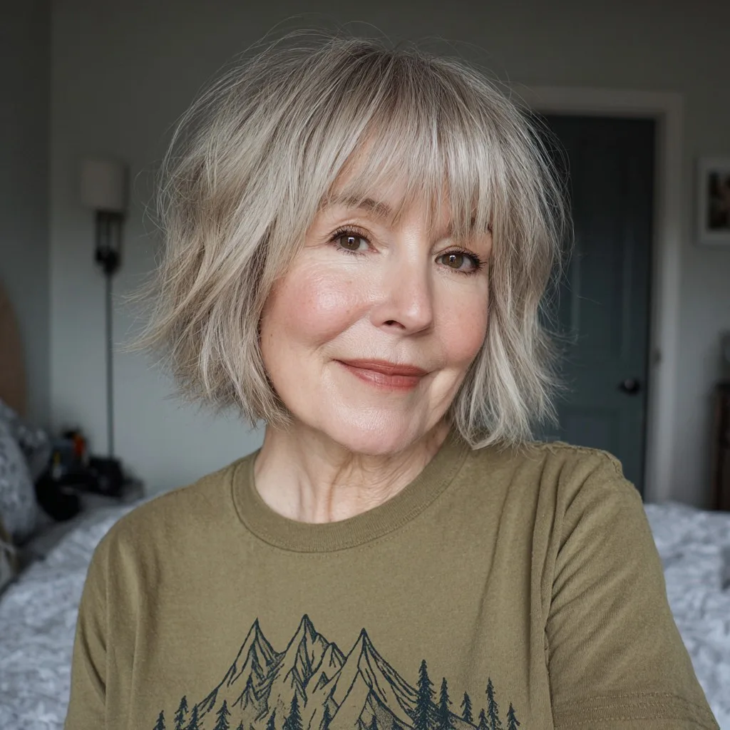Playful Wispy Jaw-Length Bob with Light Layers