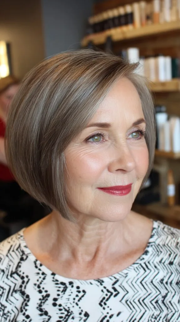 Polished Silver Blunt Bob with Subtle Texture