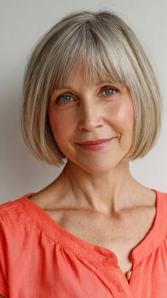 Polished Silver Bob with Face-Framing Layers
