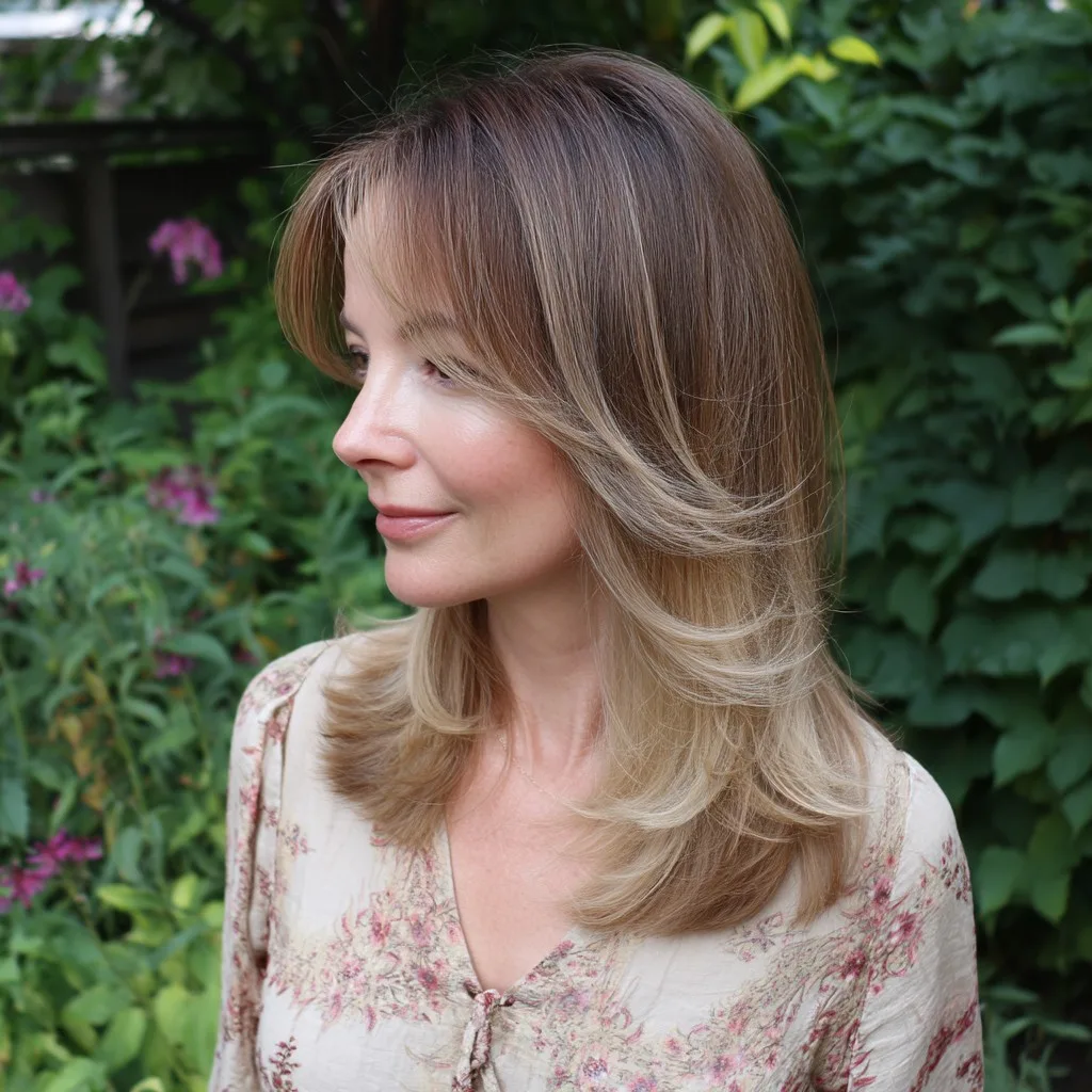 Radiant Layered Mid-Length Hair with Subtle Highlights