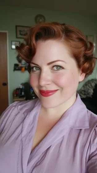 Retro Glamour Short Curly Vintage Bob