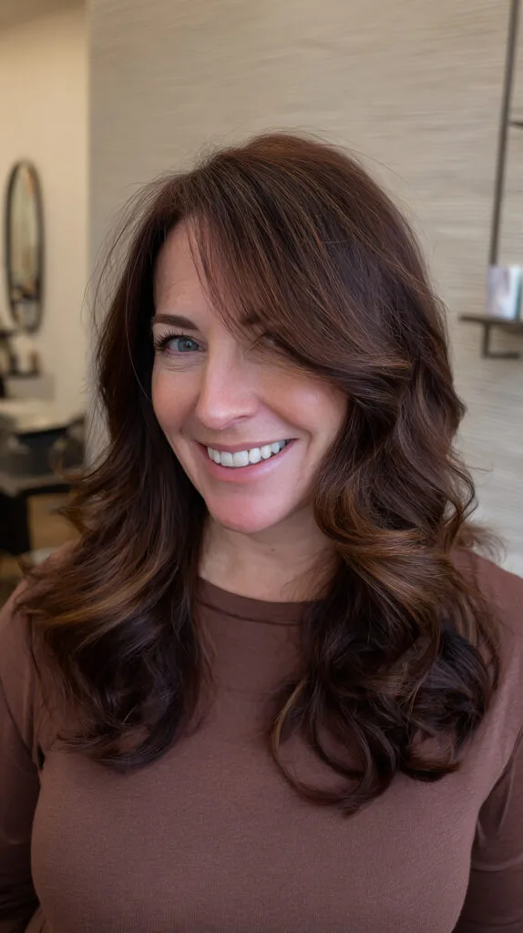 Rich Chocolate Brown Layers with Soft Waves