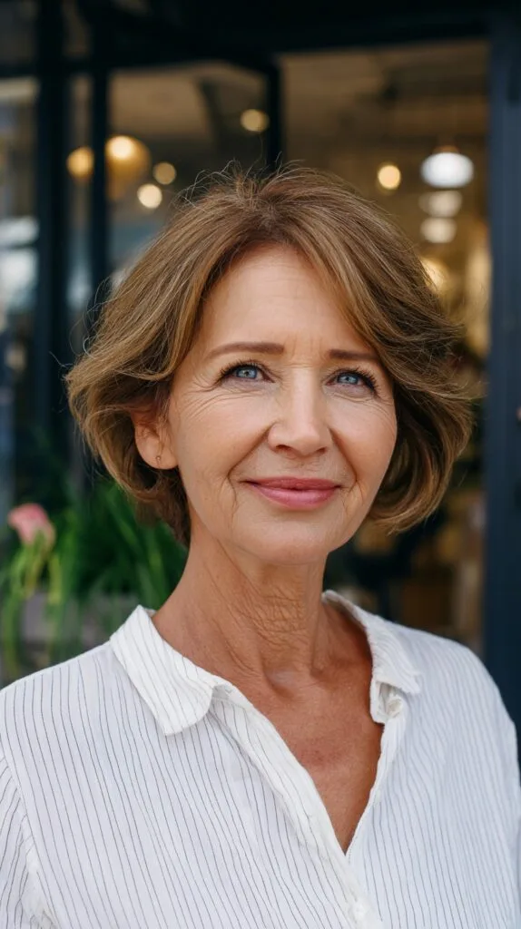 Root-Shadowed Side-Parted Feathered Chin-Length Bob