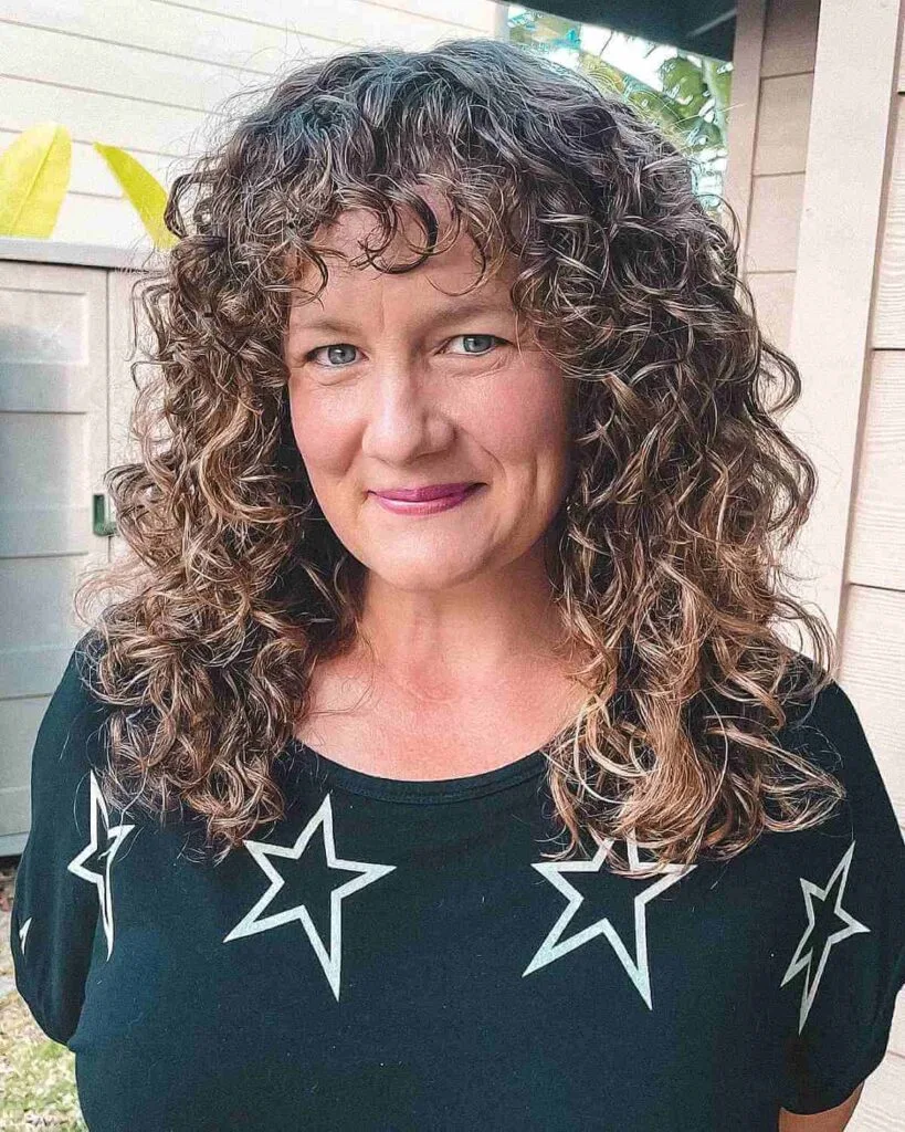 Shaggy Curly Cut Just Below the Shoulders for Women Over 50