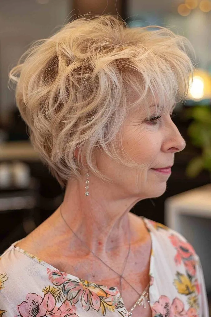 Short Shag for Women Over 50 with thin hair