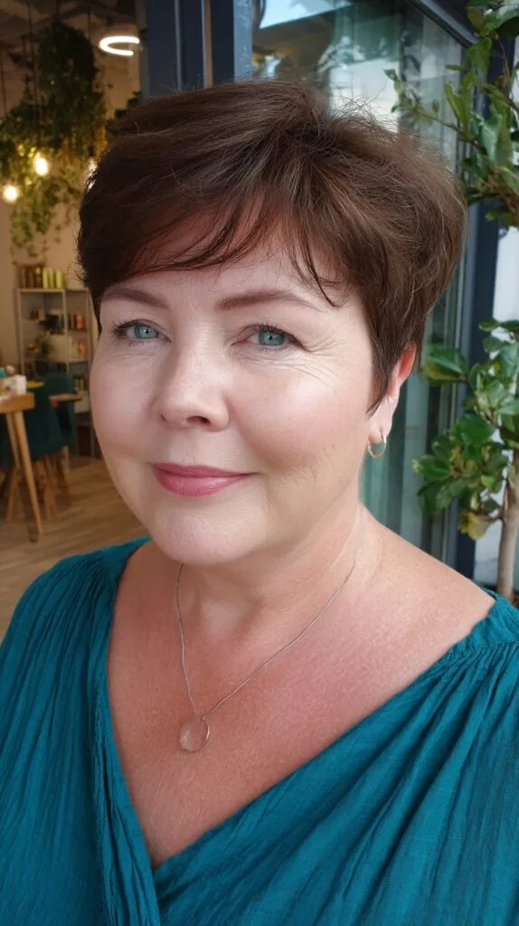 Short Softly Layered Pixie with Side-Swept Micro-Fringe