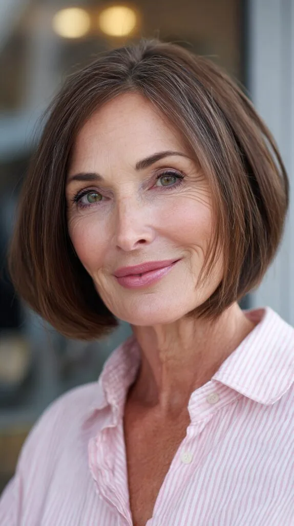 Side-Parted Soft Layered Chin-Length Bob