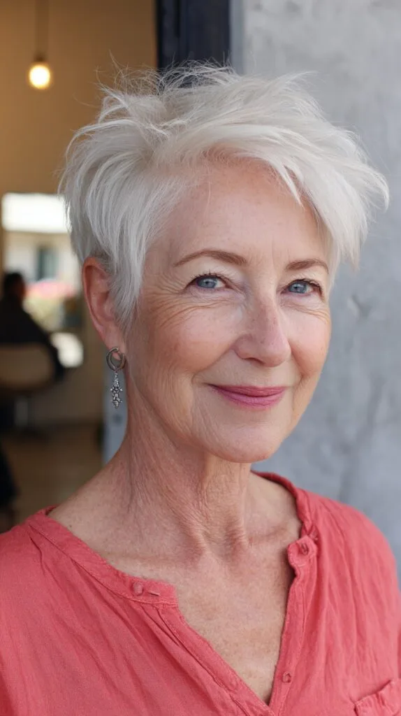 Silver Sheen Wispy Pixie for Vibrant Maturity