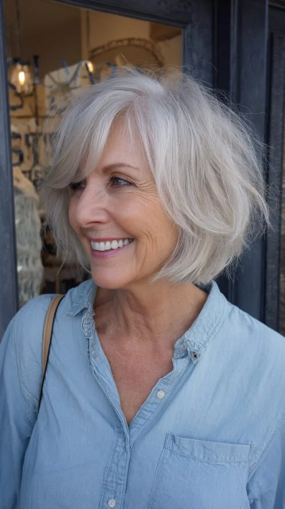 Silver Sleek Layered Cut with Soft Texture