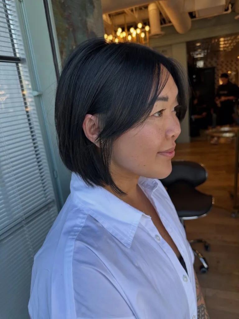 Sleek Angled Bob with Subtle Layers
