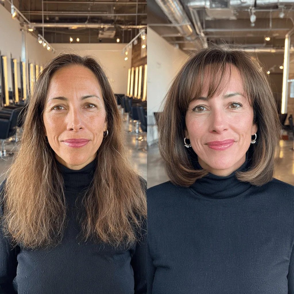 Sleek Blunt Cut with Soft Face-Framing Layers