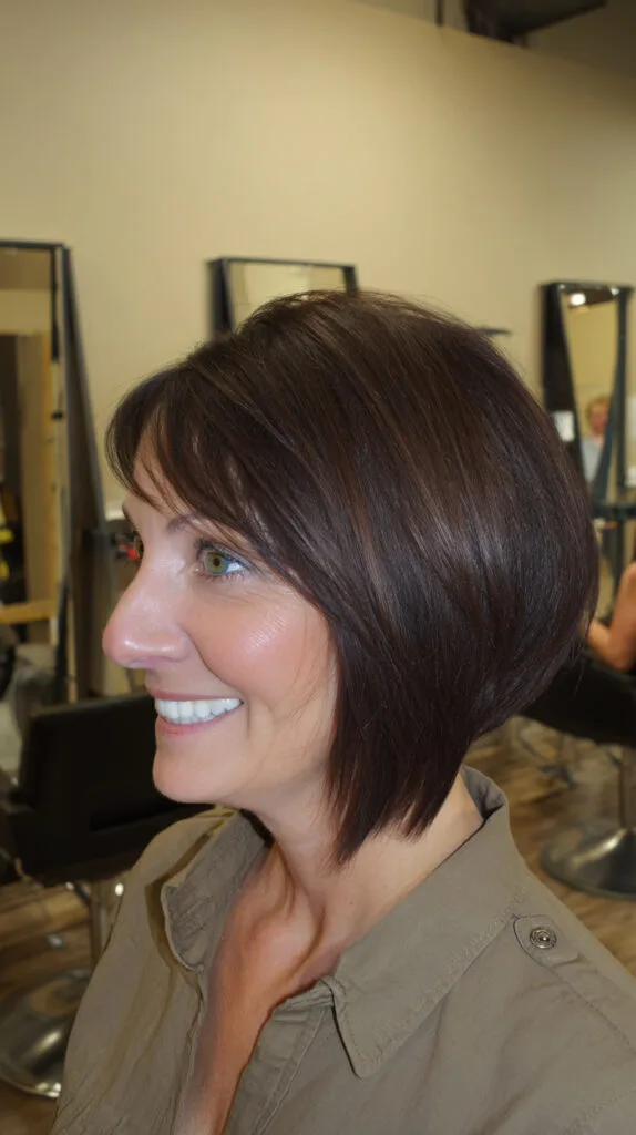 Sleek Chocolate Bob with Subtle Layers