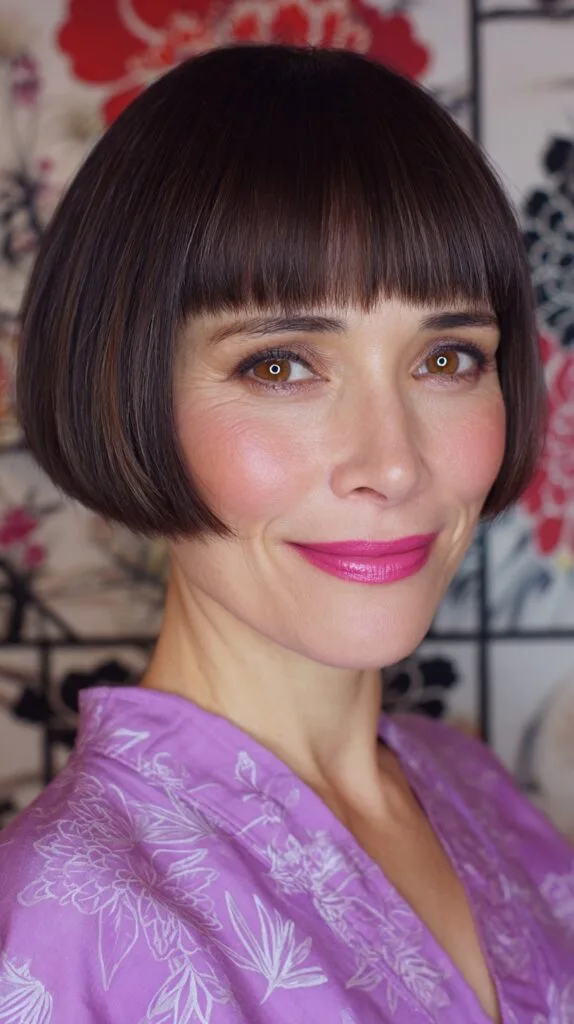Sleek Classic Bob with Bold Fringe