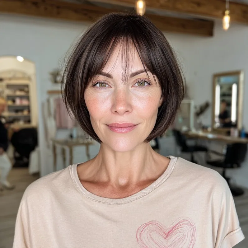 Sleek Jaw-Length Bob with Subtle Bangs