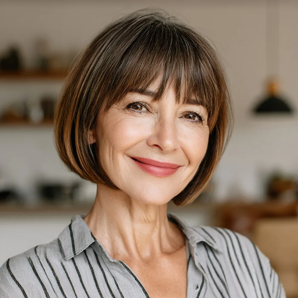 Sleek Short Bob with Soft Bangs