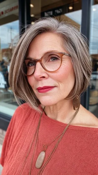 Sleek Side-Parted Bob with Textured Layers