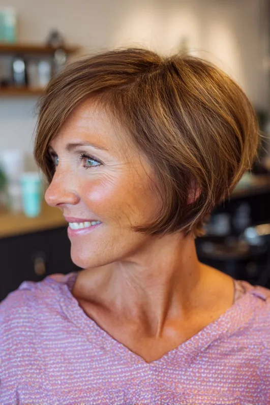 Sleek Side-Swept Wedge Bob with Soft Movement