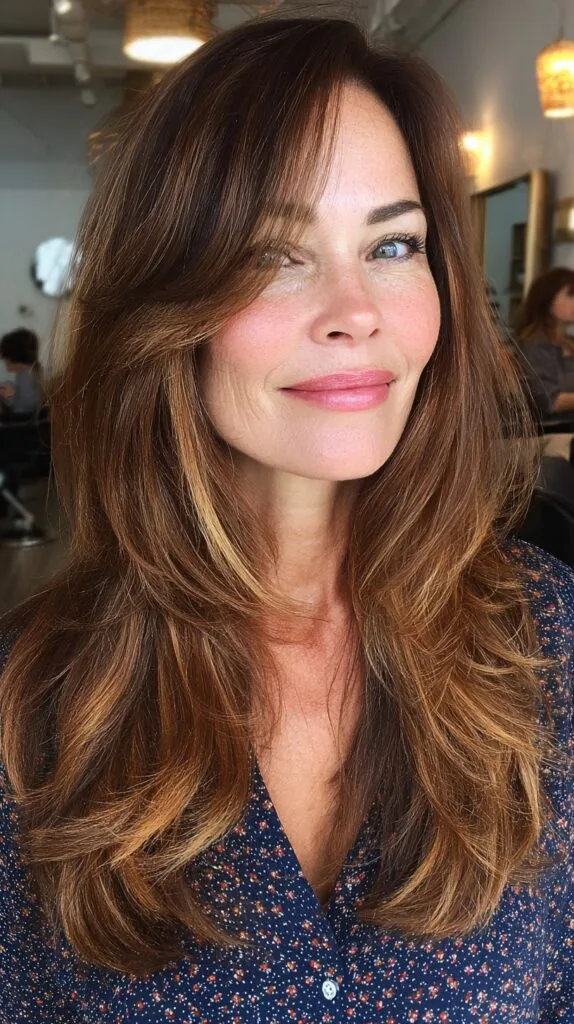 Soft Auburn Swoops with Gentle Highlights