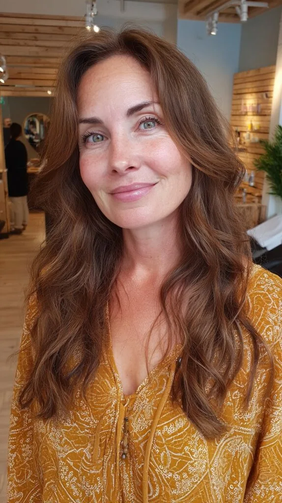 Soft Center-Part Long Layers with Gentle Front Slices