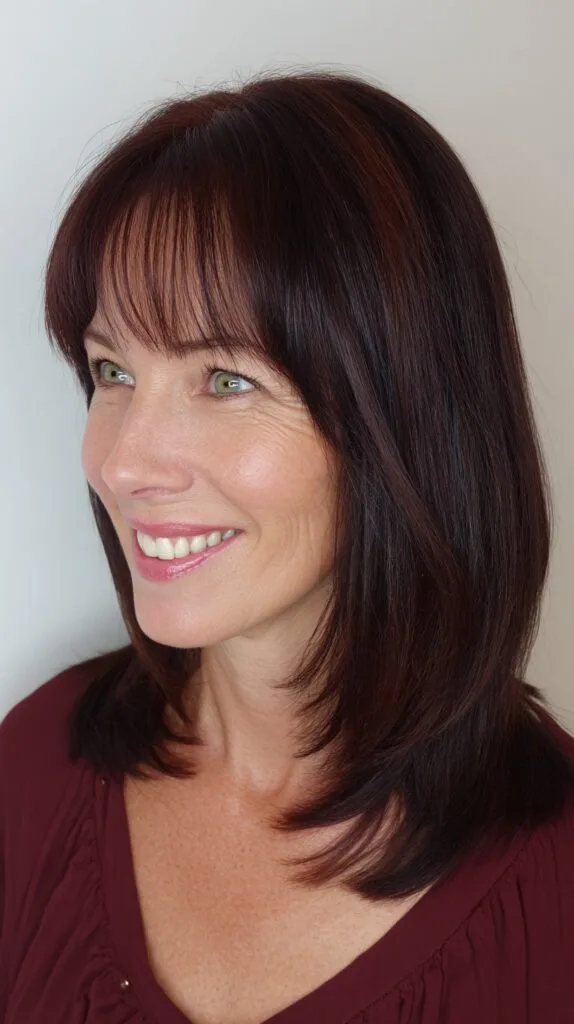 Soft Chestnut Shoulder-Length with Wispy Micro-Bangs