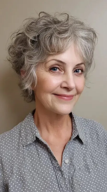 Soft Curly Short Cut with Gentle Layers