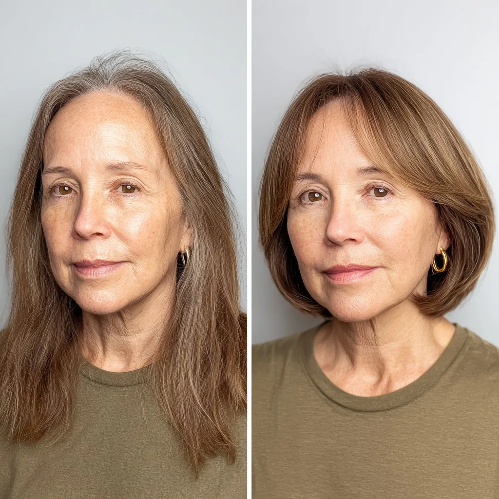 Soft Golden Layered Bob for Fine Hair