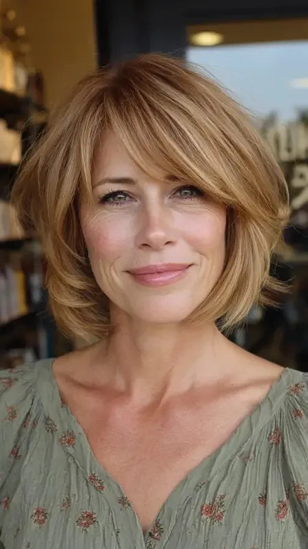 Soft Layered Bob with Long Side Bangs