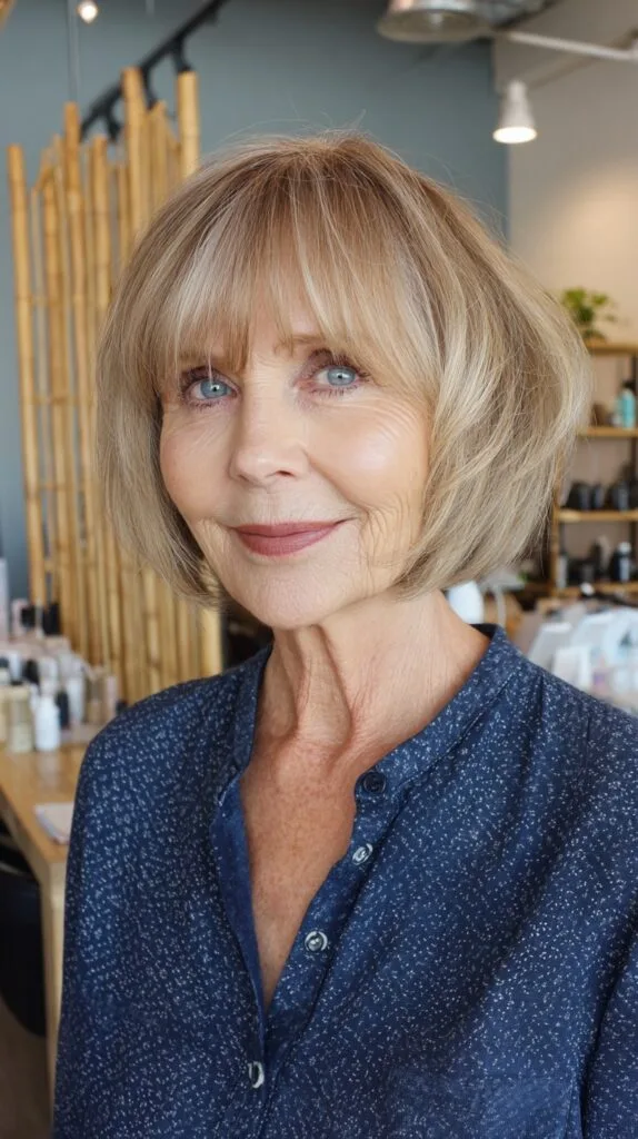 Soft Layered Bob with Long Side Bangs