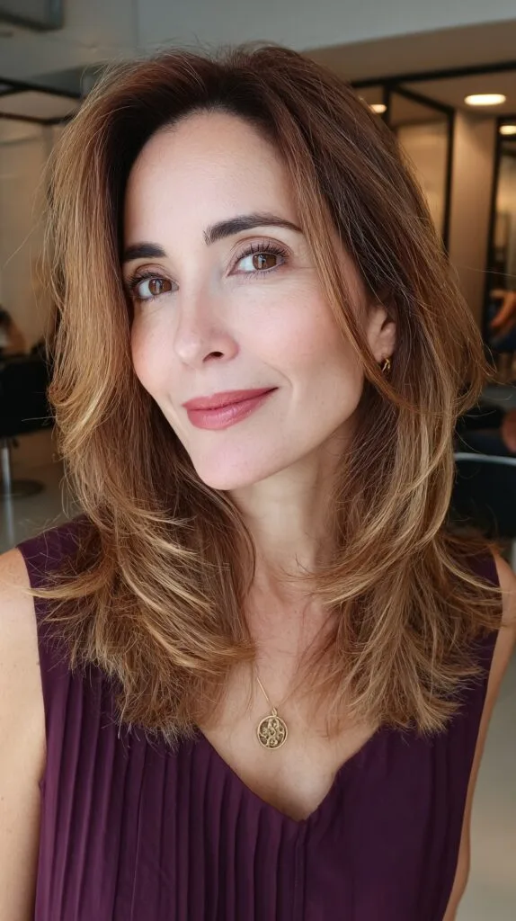 Soft Layered Cut with Subtle Balayage Highlights