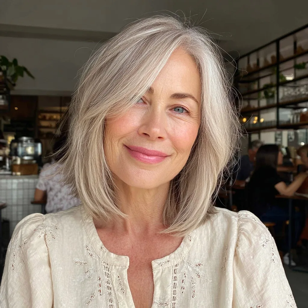 Soft Light Blonde Lob with Subtle Face-Framing Layers